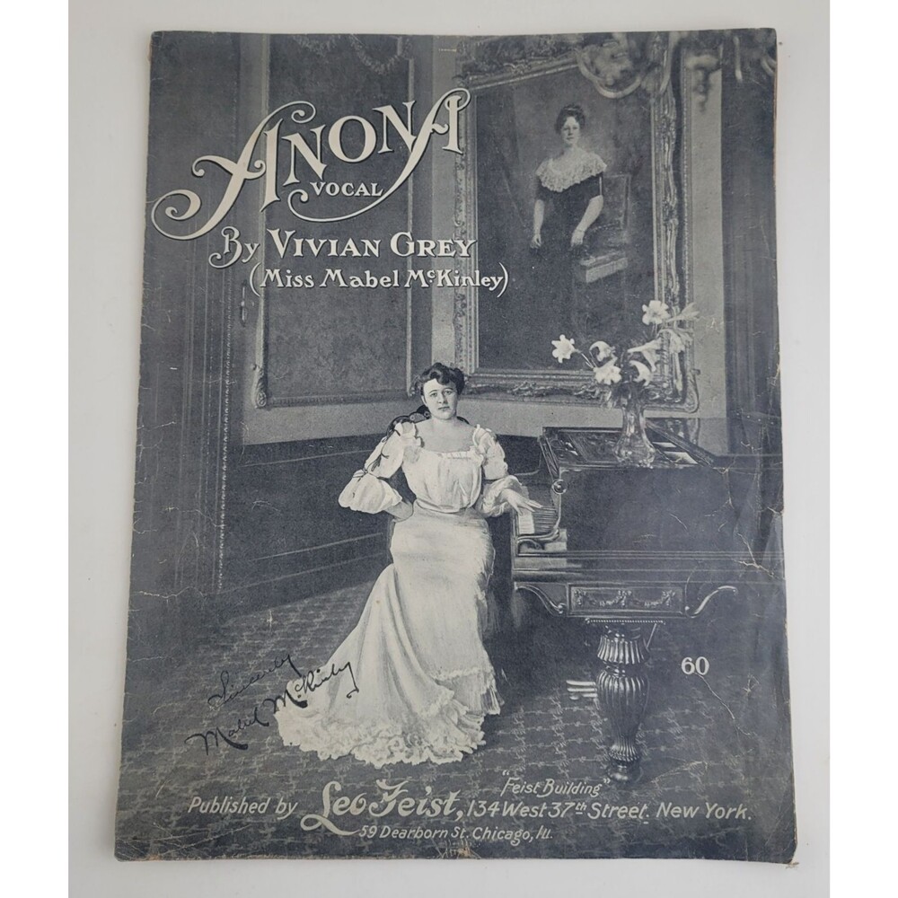 Antique 1903 Sheet Music Anona Vocal by Vivian Gray A-flat major Piano #SM3
